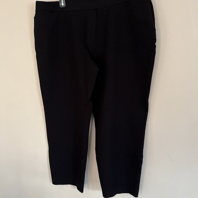 Susan Graver 2XP Petite Smart Ponte Slim Leg Pants Black A627005