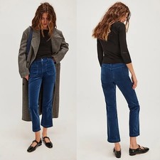 New Free People High Time Velvet Kick Flare Crop Blue Pants Size 0