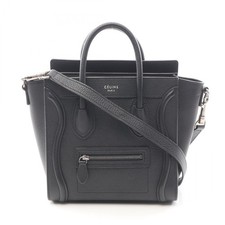 CELINE Luggage Nano Shopper tracolla borsa a mano 168243 pelle nera usata