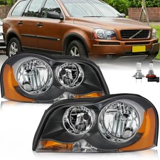Headlights Assembly Set Halogen Driver&Passenger FOR 2003-2014 Volvo XC90 W/Bulb