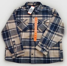 NEW Men's Dakine Flannel Shirt Jacket  Fleece-lined Size XXL Blue beige