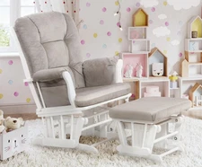 AFG Alice Glider Chair and Ottoman White