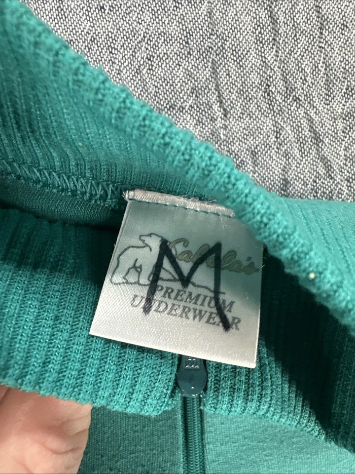 Cabela's Women’s S Thermal Base Layer Underwear Shirt 1/4 Zip Blue Vintage USA - Image 2 of 4