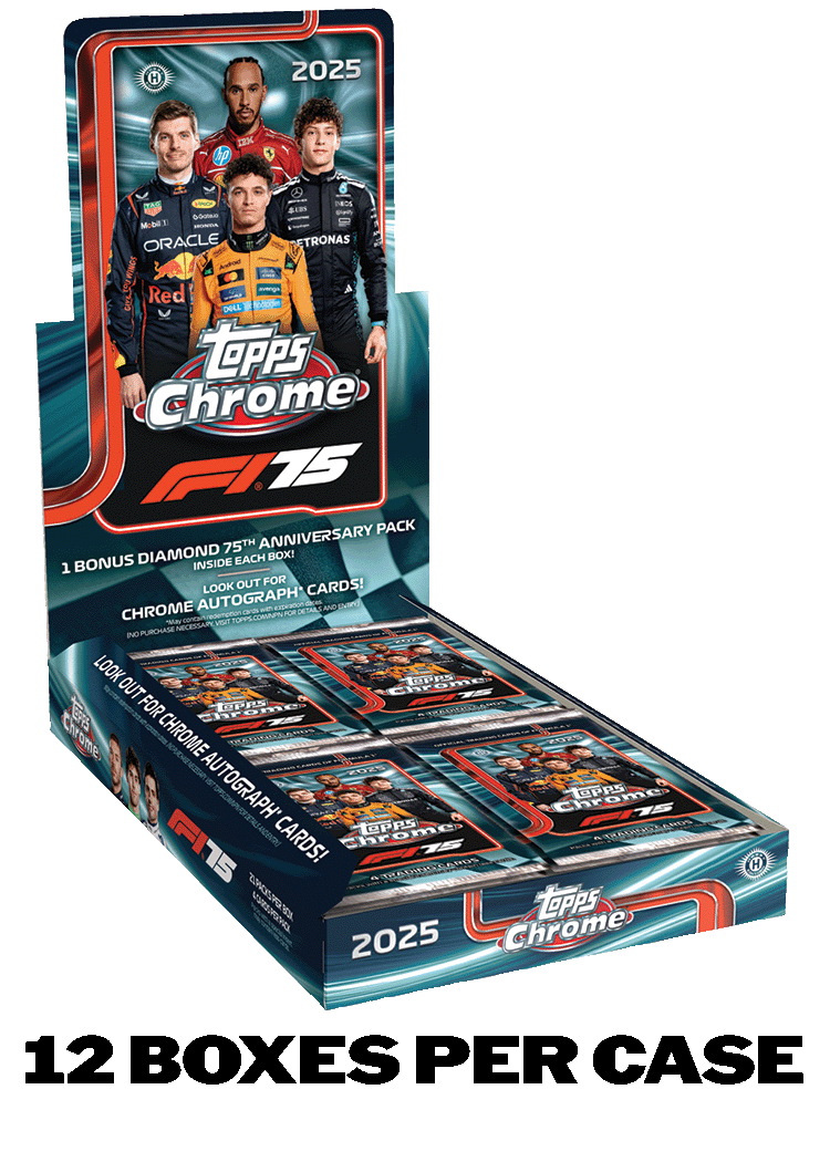 2025 TOPPS CHROME Formula 1 HOBBY 12-BOX CASE F1 Racing 75th