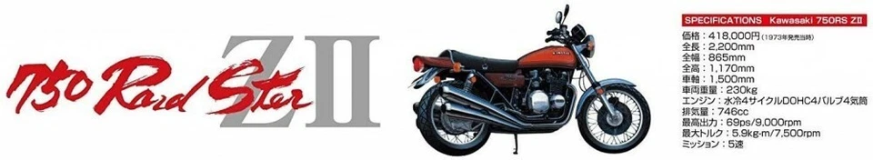 BICICLETA AOSHIMA 1/12 No.2 Kawasaki 750 Rord Ster ZII Modelo kit JAPÓN81 - Imagen 3 de 4