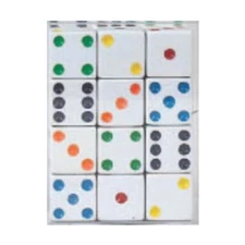 Koplow Jumbo Dice Jumbo d6 - White w/Assorted (Pipped) (25) New