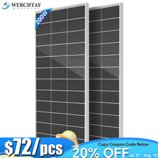 400Watt Mono Solar Panel 24V 200W 2 Battery RV Home Off-Grid Boat Power Carava