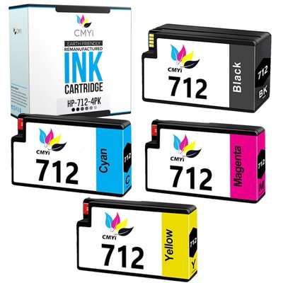 CMYi 712 Ink Cartridges Compatible Lot Fits HP DesignJet Printers