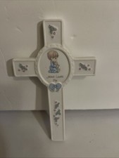 Enesco Precious Moments Wall Cross Jesus Loves Me Boy Bear