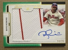 2024 Topps Definitive Rhys Hoskins /25 Auto Jumbo Game Used Relic Green Phillies