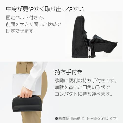 KOKUYO Pen Case Pencil Box Large Capacity Tool Pen Case Kabako Gray F-VBF261M - Picture 4 of 9