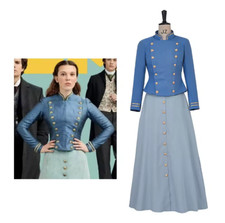 2 Cosplay Costume Dress Victorian Edwardian Double Breasted Jacket Skirts Full