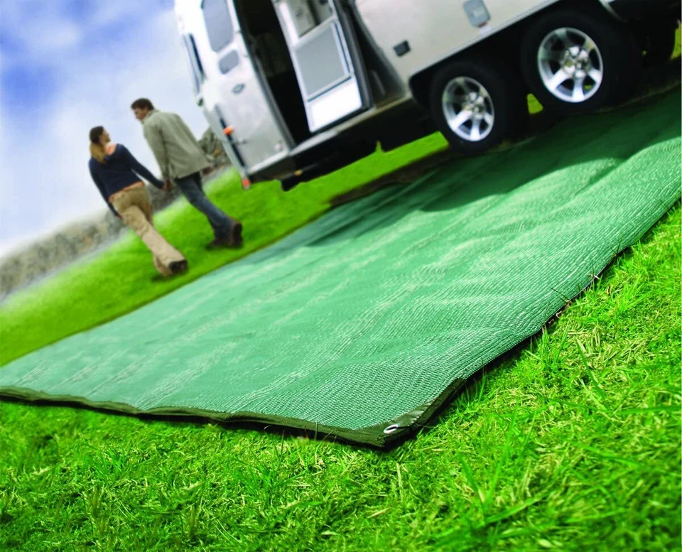 Awning Mat Outdoor picnic Rugs 6x9 9x12 9x18 Waterproof RV camper  Green - Image 2 of 4