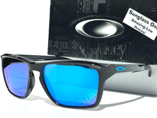 NEW Oakley SYLAS Shiny Black with Sapphire Iridium Lens Sunglass 9448-24