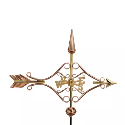Victorian Arrow Cottage Weathervane - Pure Copper with Roof Mount