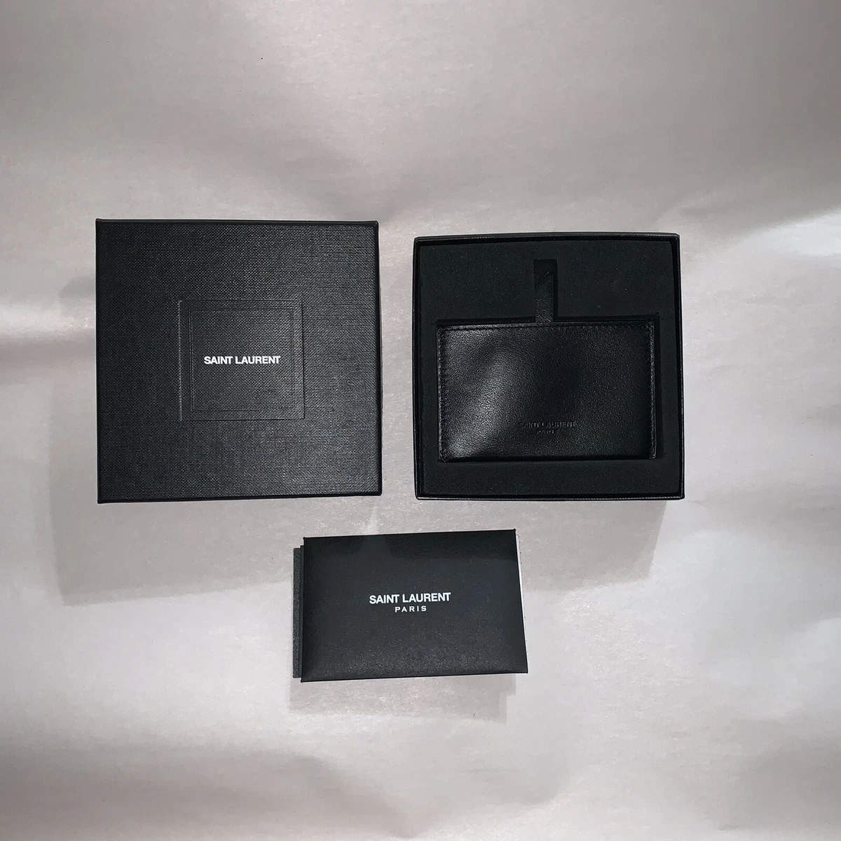 Paris Leather Card Case in Black - Saint Laurent