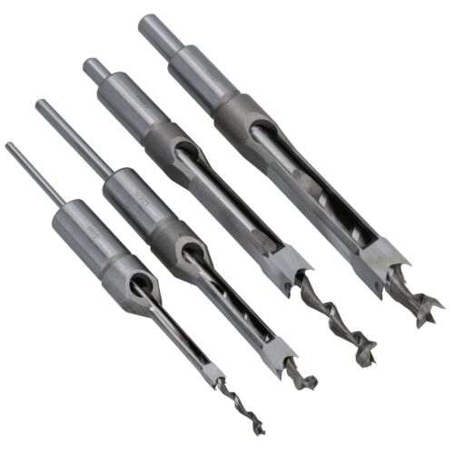 4pc Mortice Drill Tool Set 6,10,13 & 16mm Chisels In Wood Box Woodworking TE665 - Picture 2 of 6