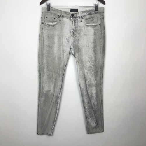 VINCE Gray Wash Distressed Grunge Stretch Skinny Denim Jeans Pants Women's 28