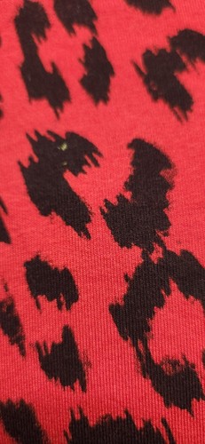 Chico's Women's Red Cheeta Print Long Sleeve Collared Button Up Shirt Size 3 - Picture 7 of 8