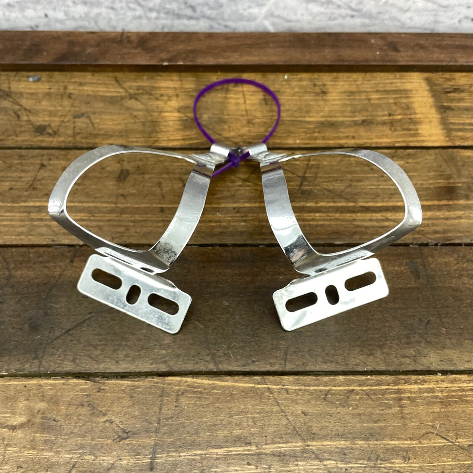 Juego de Clip de Puntera de Pedal Christophe De Colección PEQUEÑO NOS Acero Cromado Eroica Race Francia Foto 3 de 4