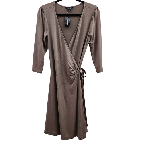 DO+BE Dress Size S Black Long Sleeve Wrap Minimalist Business Office  Neutral | eBay
