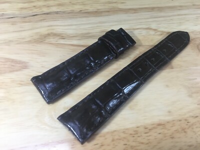 19mm/16mm Brown Alligator Crocodile Embossed Leather Watch Strap Band