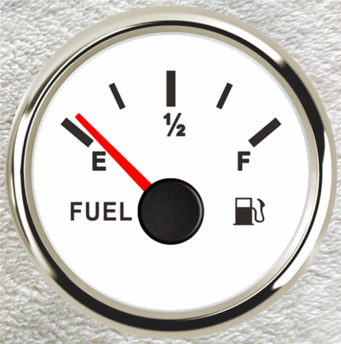 Fuel Level Gauge,90-0ohms,White,12V-24V,Oil Tank Level,2&#039;&#039;/52mm,Universal style 