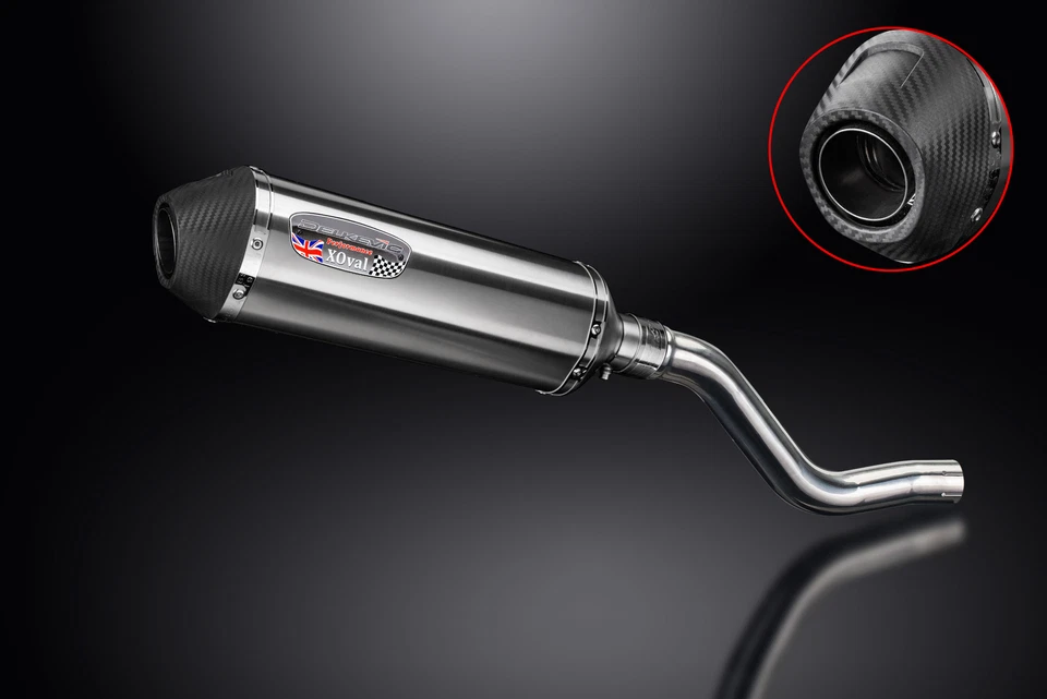 Kit silenciador de escape de acero inoxidable ovalado X Kawasaki KLR650E 08-18 KLR650 22-24 13,5" Foto 2 de 4