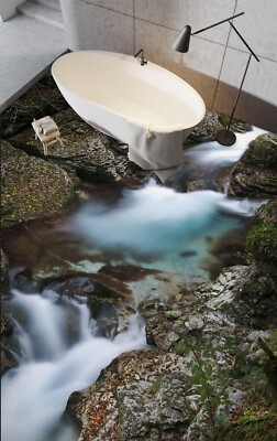 3D Rock Stream G3092 Floor WallPaper Murals Wall Print Decal AJ Coco 2024