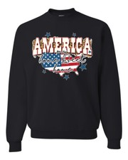 My Home Sweet Home American Flag with Stars Unisex Crewneck Sweatshirt