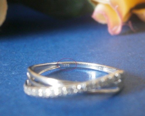 *** BAGUE CARADOR TBE OR 9 CARATS 53 13 16,9 GRIS OX 375 *** - Foto 3 di 14