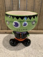 VTG Halloween Frankstein Candy Bowl Dish Plan...