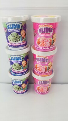 Slime Factory Ice Cream Slime Chocolate Mint & Strawberry 3 of each.