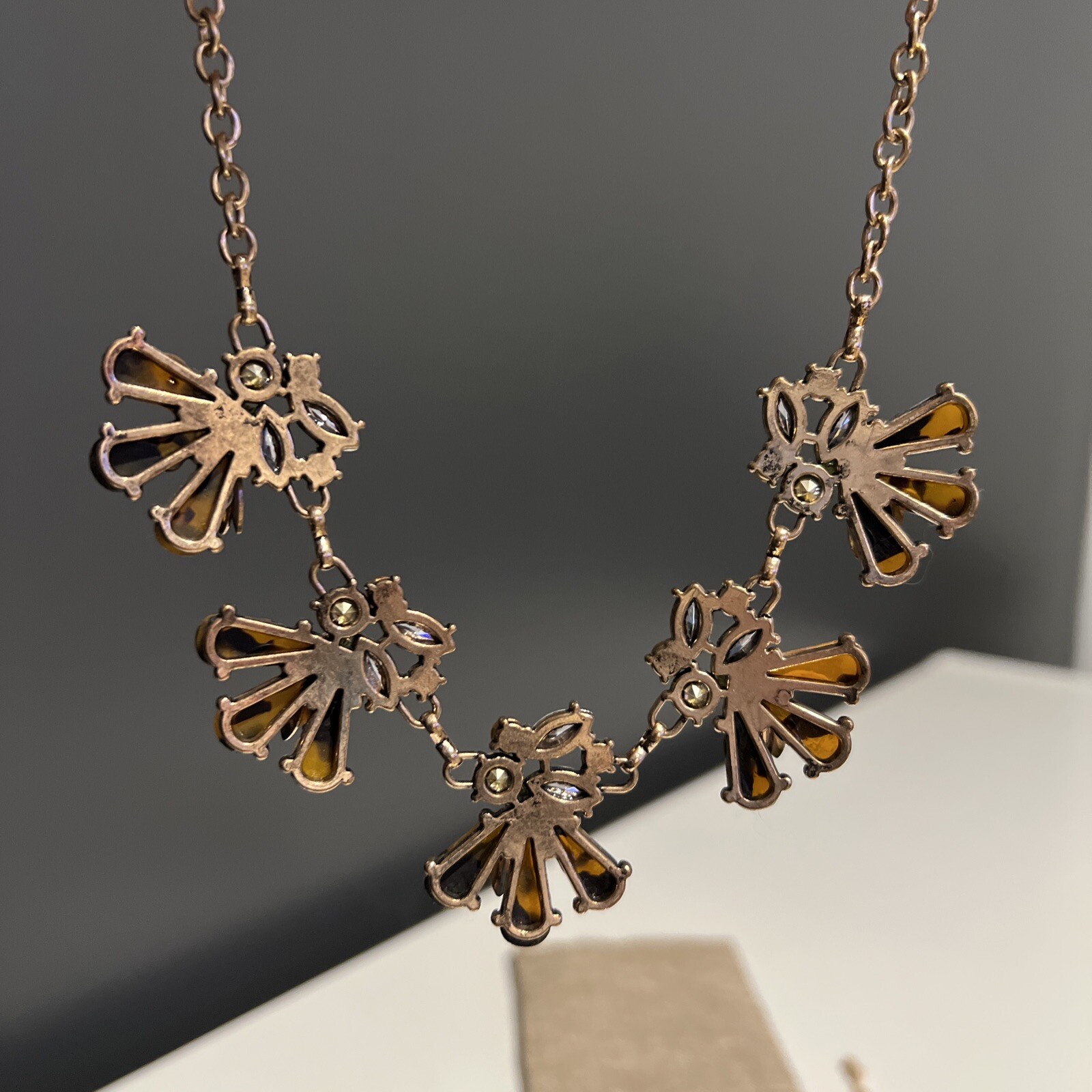 Fun Chunky Statement Necklace Teals & Tortoiseshe… - image 5