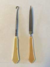 Antique Button Hook and Nail File with Bakelite handles - excellent condition