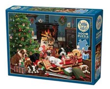 Christmas Puppies 500 Piece Jigsaw Puzzle Cobble Hill New