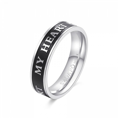 Alliance En Acier Inoxydable "Love" - Taille 56, Couleur Argenté - Neuf Avec étiquettes