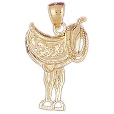 Horse's Saddle Charm Pendant 14k Gold 5.9 Grams 