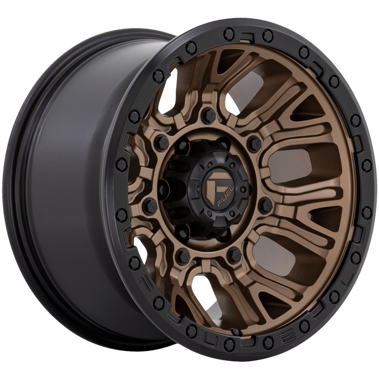 20x9 +1 Fuel 1PC D826 Traction 8x6.5 Matte Bronze W/Black Ring Wheels (Set of 4)