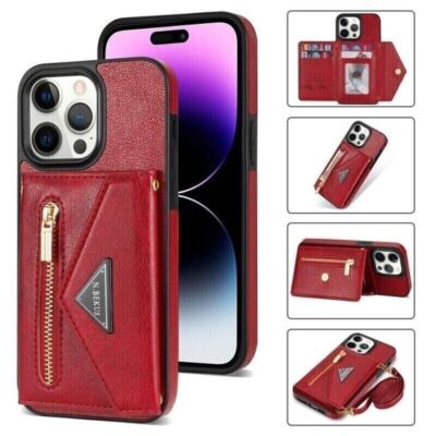 Leather Card Holder Phone Case For iPhone 16 15 14 13 12 11 Pro Max XR 7 8 SE