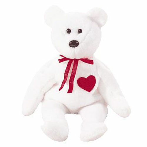 Ty Beanie Babies Valentino White Bear 
