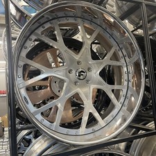26 Forgiato Wheels Insetto Brushed Chrome Lip Wheel Tire Package 5 Lug