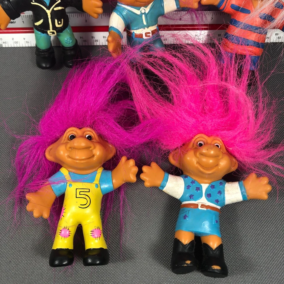 Just Toys Bend-Ems Bendems Trolls Lot Original Norfin Trolls 1992 Figures Set - Image 3 of 4