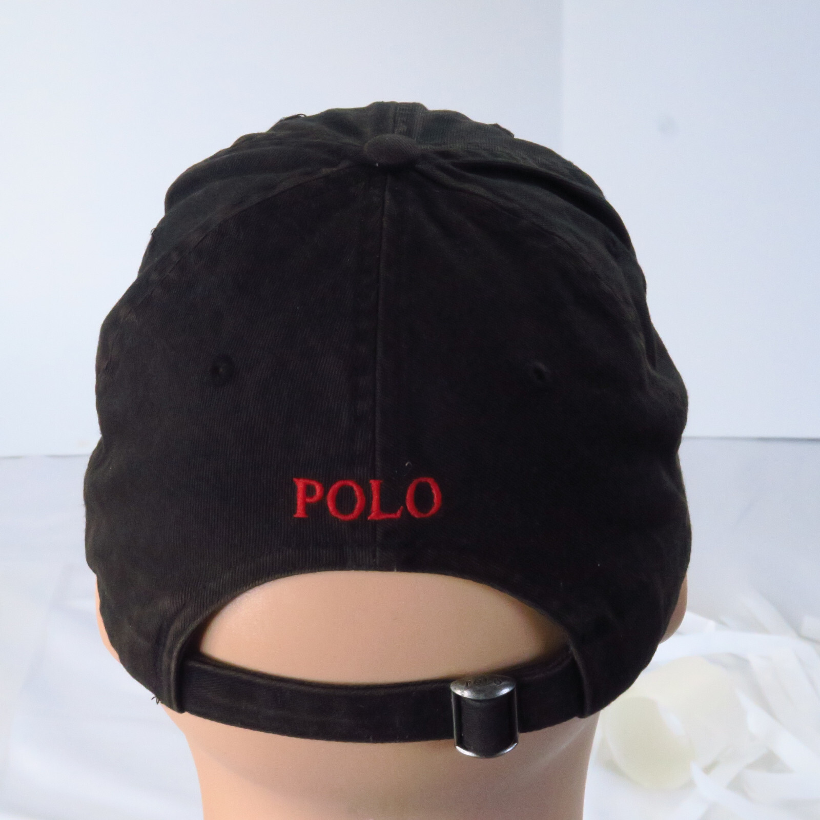 PONY Cappello Ralph Lauren Polo Chino Sportivo Golf Berretto Strapback Nero Rosso Logo Cavallo