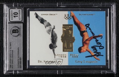 BAS 1996 Olympicard Passing the Torch Dr Sammy Lee Greg Louganis BGS Authentic