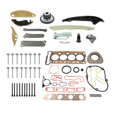 Timing Chain Head Gasket Set Intake Exhaust Valves Kit for Audi A3 VW Golf Jetta