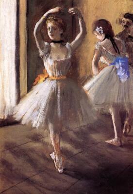 Two Dancers in the Studio  by Edgar Degar,Handmade oil painting Reproduction 239