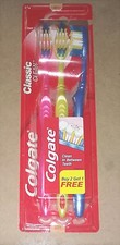 3 Pack Colgate Toothbrush Soft Brush Full Head Classic Clean NEW