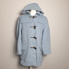 John Partridge Duffle Coat Size 42/44" Xxl Women's Blue 70% Wool Hooded Jacket