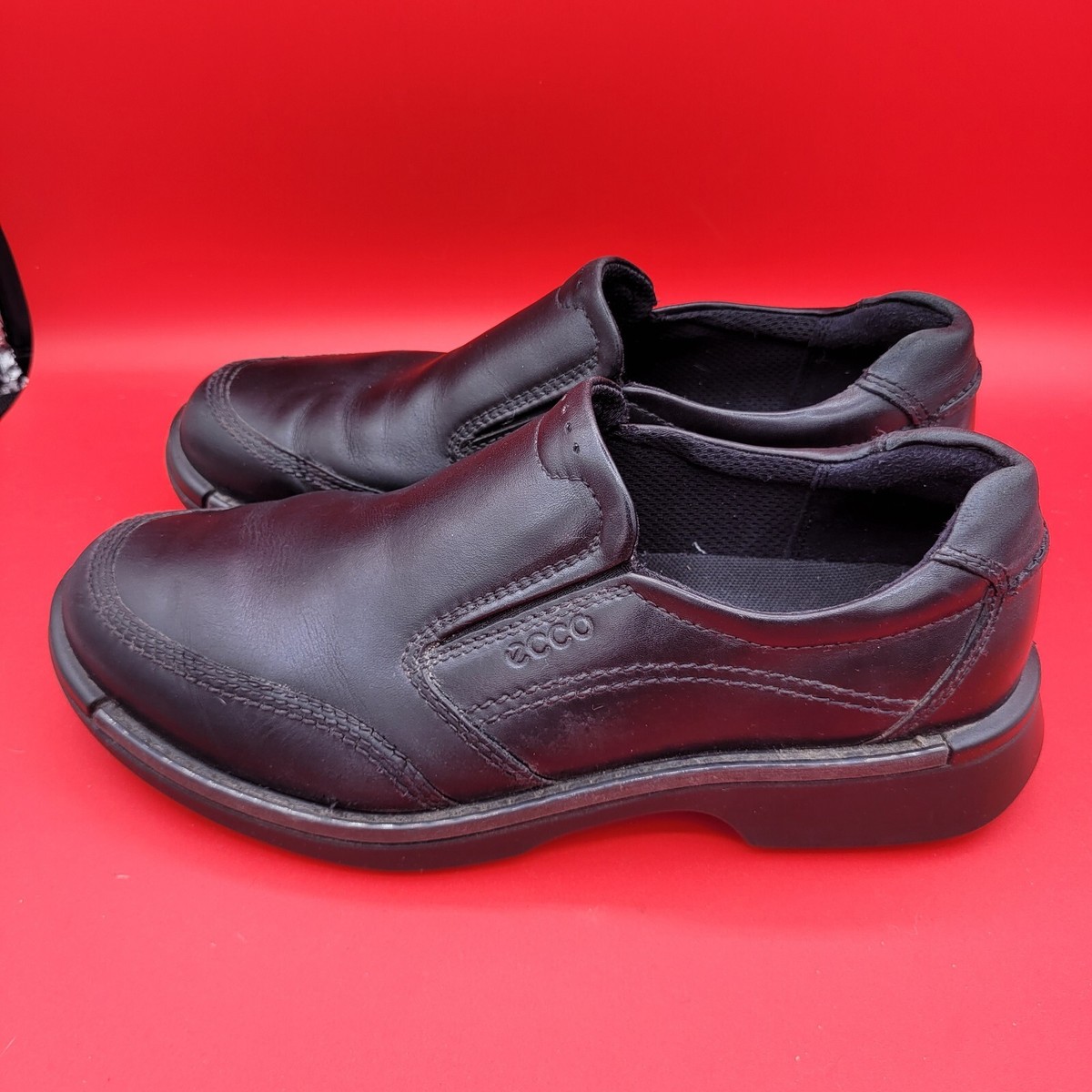 ECCO Fusion Mens Black Leather Slip-On Loafer Size 8.5 US  display picture 1